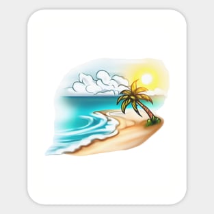 Paisagem linda de uma praia com um por do sol maravilhoso!! Sticker